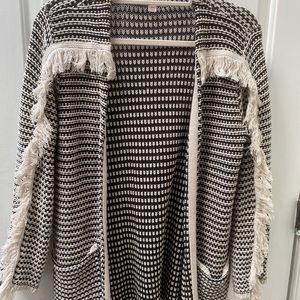 Knox Rose Fringe Open-Front Cardigan